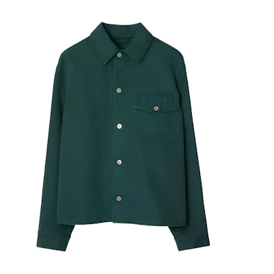 Burberry SS24 Green Single-Breasted Embroidered Pocket Jacket. 80917831