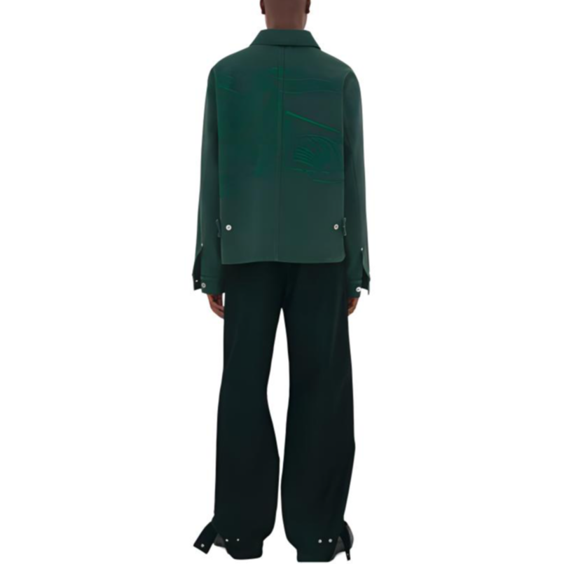 Purchase Chaqueta Verde Burberry SS24 con Bolsillo Bordado y Solapa Simple. 80917831