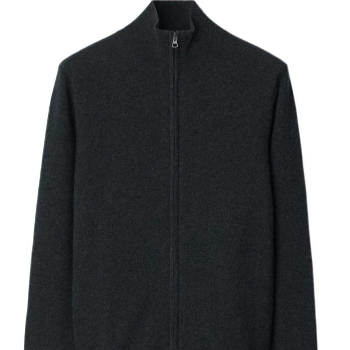 Lookbook Burberry SS24  Grey Cashmere Zip-Up Stand Collar Sweater 80991611