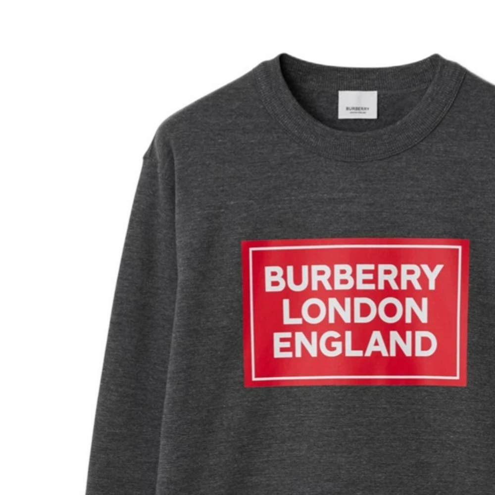 Purchase 博柏利 SS24 灰色字母印花圆领套头卫衣. 80843441