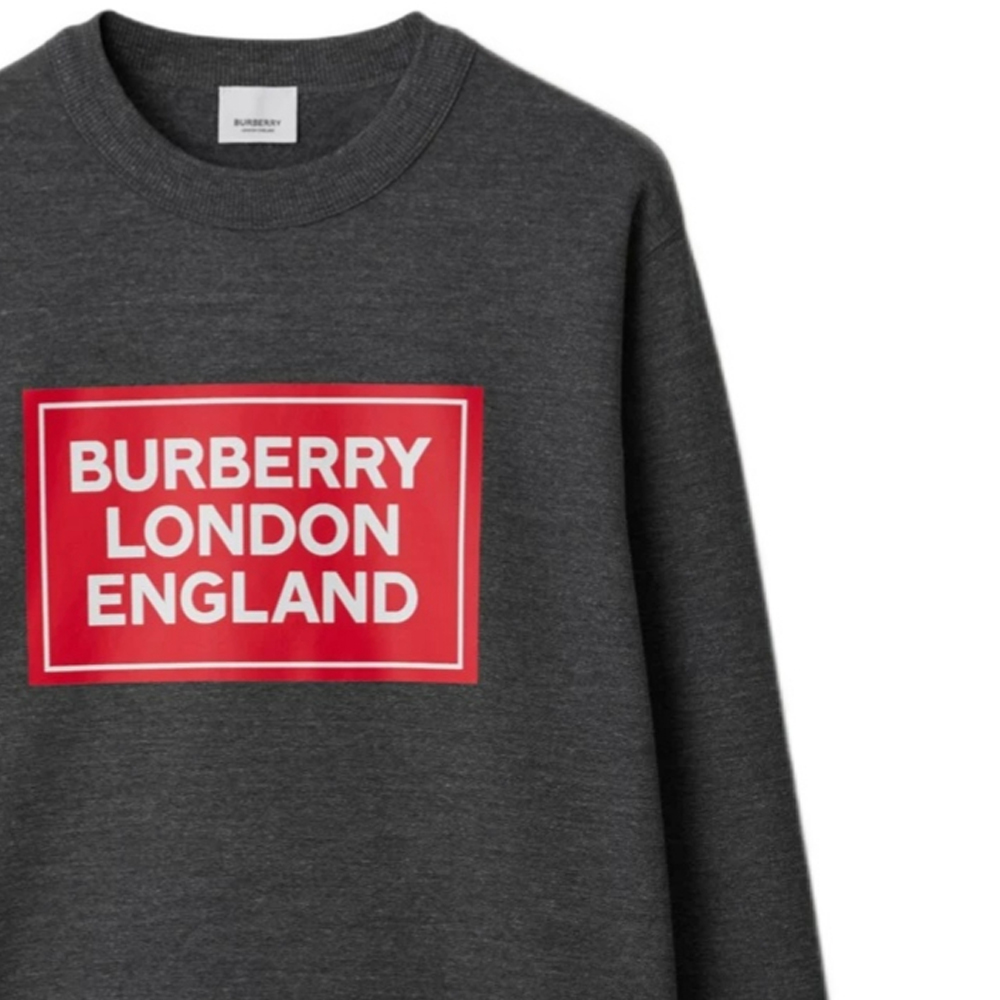 Cheap 博柏利 SS24 灰色字母印花圆领套头卫衣. 80843441