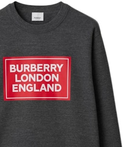 博柏利 SS24 灰色字母印花圆领套头卫衣. 80843441 Cheap 博柏利 SS24 灰色字母印花圆领套头卫衣. 80843441