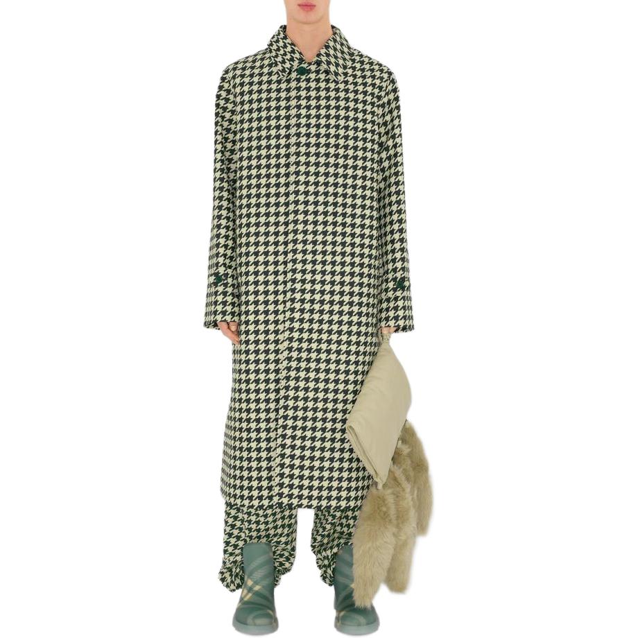 Shop Abrigo Largo Burberry SS24 Estampado de Pata de Gallo Multicolor. 80836631
