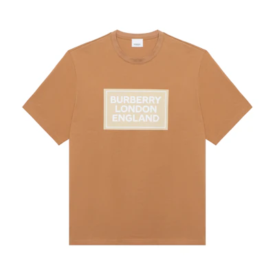 Burberry SS24 Light Brown Logo Crew Neck Short Sleeve T-Shirt. 80843401