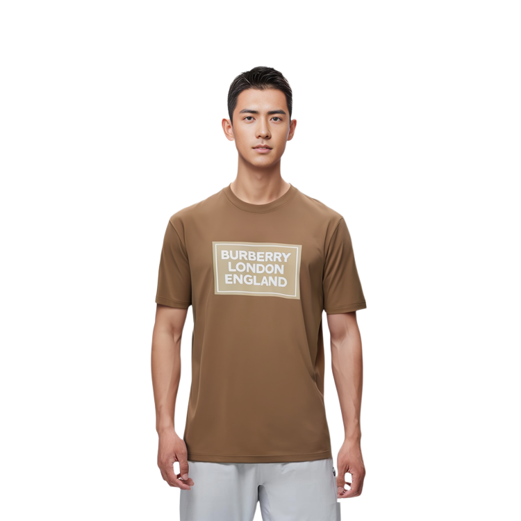 Details for Burberry SS24  Light Brown Logo Crew Neck Short Sleeve T-Shirt. 80843401
