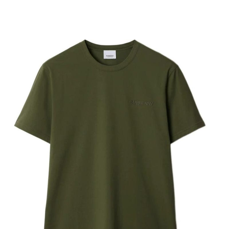 Lookbook 博柏利 SS24 标志刺绣短袖圆领T恤 橄榄绿 80935161