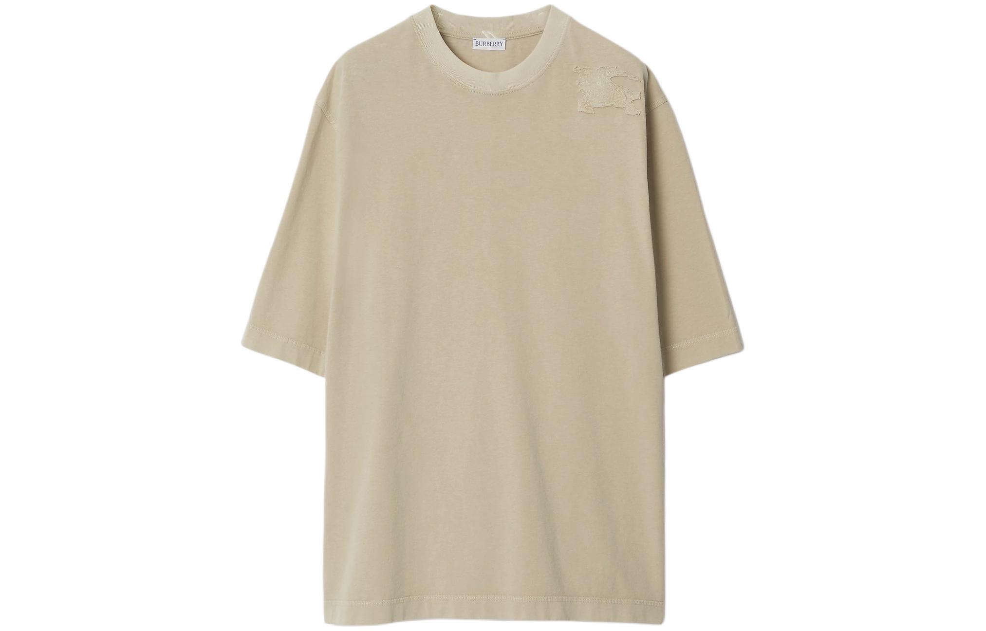 Burberry SS24  Logo Embroidered Crewneck T-Shirt Khaki 80901331