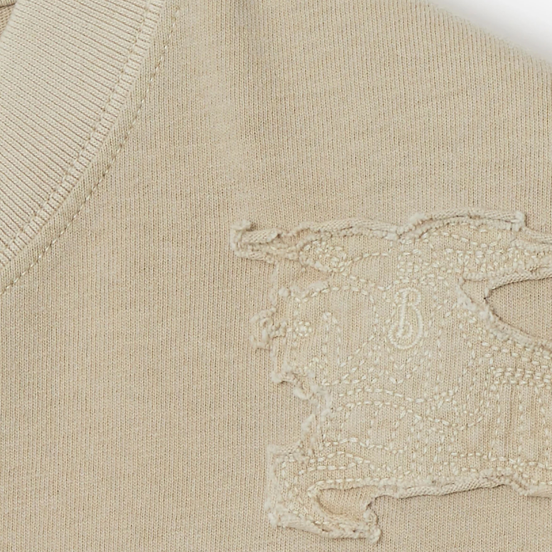 Burberry SS24  Logo Embroidered Crewneck T-Shirt Khaki 80901331 圖 8