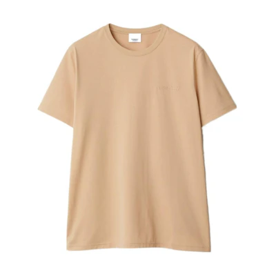 Burberry SS24 Logo Embroidered Crewneck T-Shirt Soft Yellow Brown. 80843601