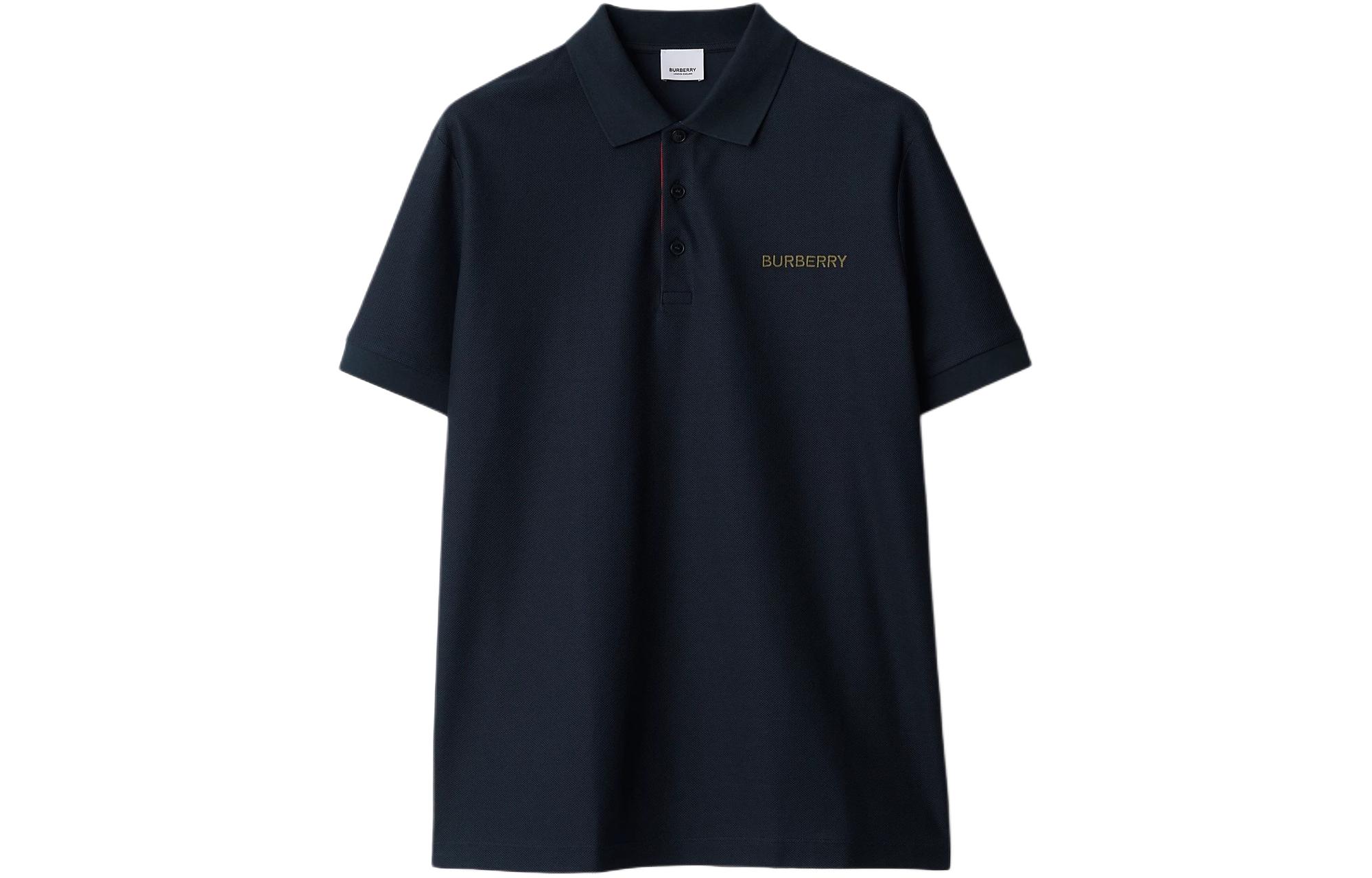 Order Burberry SS24 Baju Polo Navy Blue dengan Logo Sulaman. 80844371