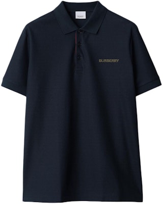Burberry SS24 Baju Polo Navy Blue dengan Logo Sulaman. 80844371 Order Burberry SS24 Baju Polo Navy Blue dengan Logo Sulaman. 80844371