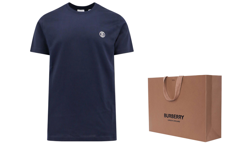 Burberry SS24  Logo Graphic Crewneck T-Shirt Navy Blue. 80840201 圖 4