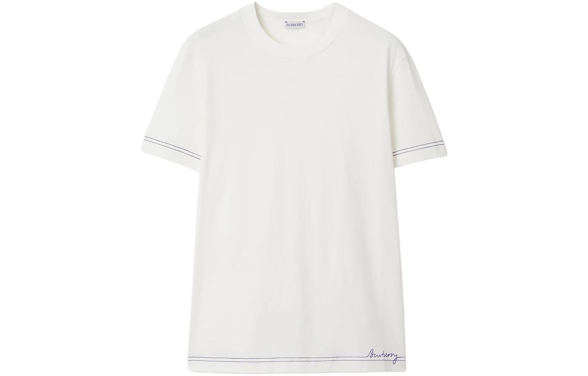 Order 버버리 SS24 로고 스트라이프 프린트 크루넥 티셔츠 화이트. 80905421