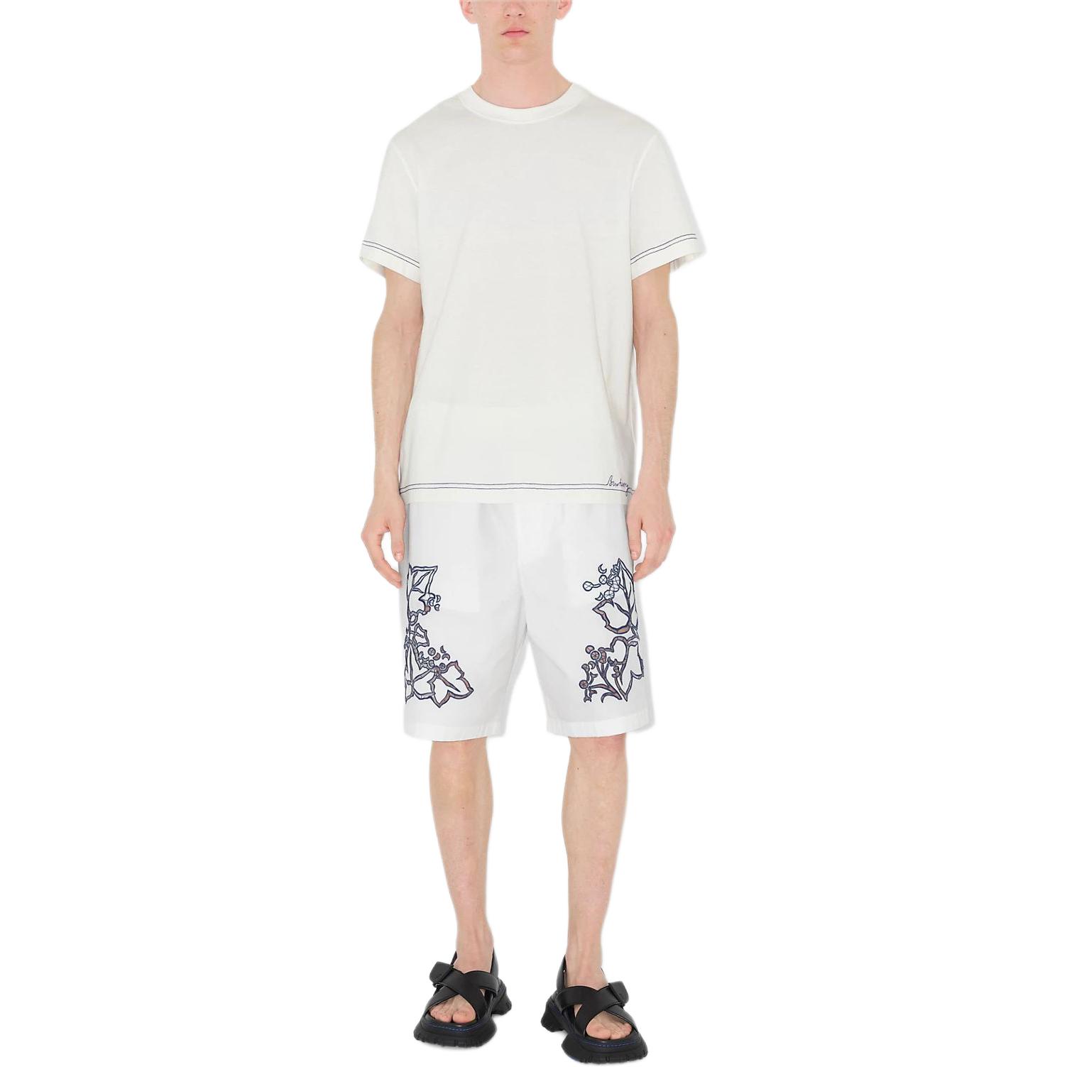 Purchase 버버리 SS24 로고 스트라이프 프린트 크루넥 티셔츠 화이트. 80905421