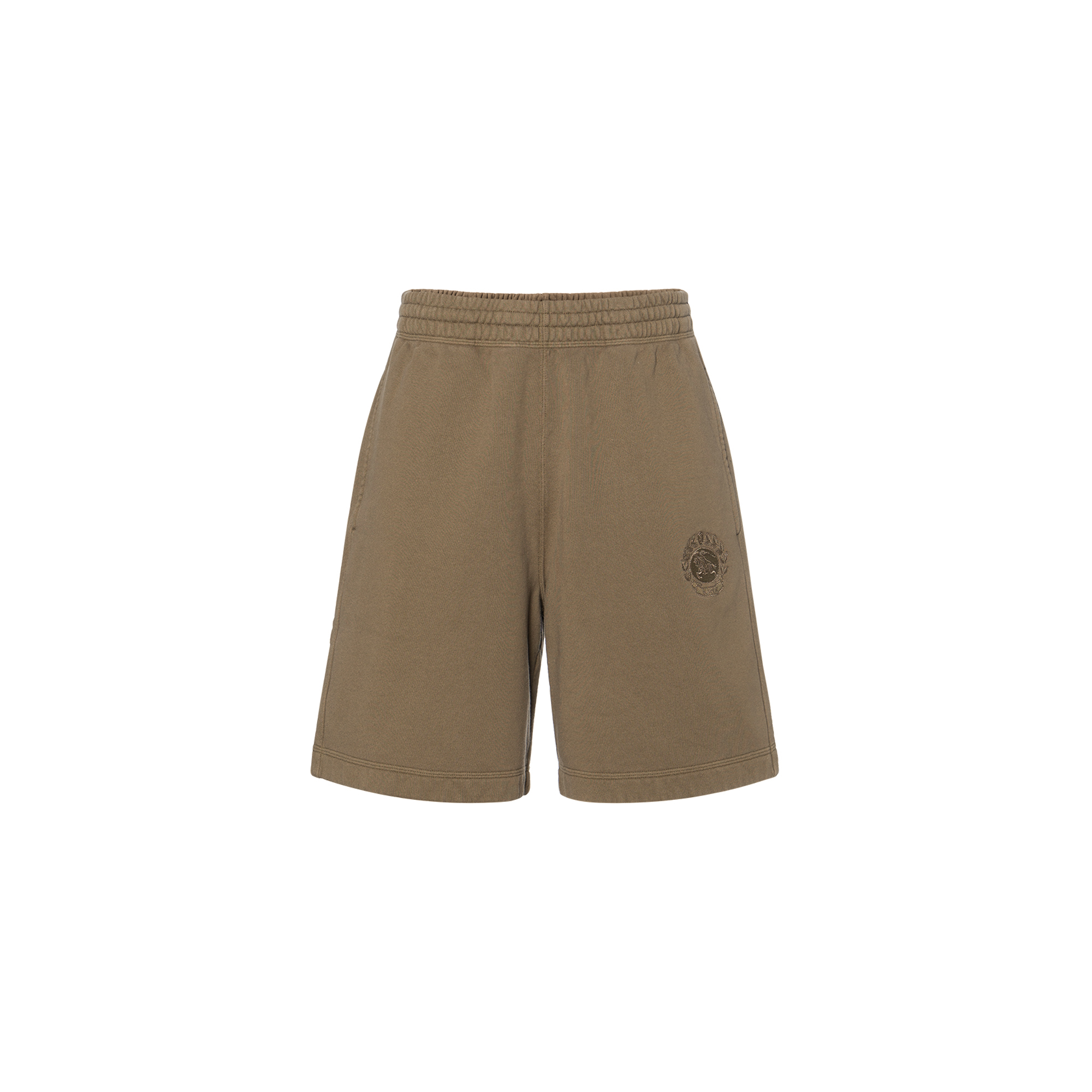 Burberry SS24  Mid-Rise Casual Shorts with Embroidered Equestrian Logo Beige. 80945681
