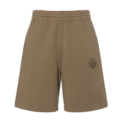 Burberry SS24 Mid-Rise Casual Shorts with Embroidered Equestrian Logo Beige. 80945681