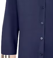 Shop 博柏利 SS24 海军蓝刺绣标志长袖衬衫. 80667651