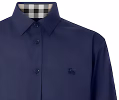 Sizing 博柏利 SS24 海军蓝刺绣标志长袖衬衫. 80667651