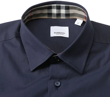 Burberry SS24 Navy Blue Short Sleeve Shirt with Logo Embroidery. 80795951 Shop Burberry SS24 Navy Blue Short Sleeve Shirt with Logo Embroidery. 80795951