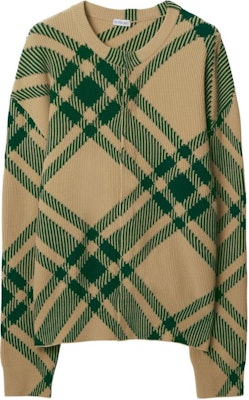 Burberry SS24 Oversized Ivy Green Check Pattern Knit Sweater. 80830791 Order Burberry SS24 Oversized Ivy Green Check Pattern Knit Sweater. 80830791