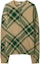 Order Burberry SS24 Oversized Ivy Green Check Pattern Knit Sweater. 80830791