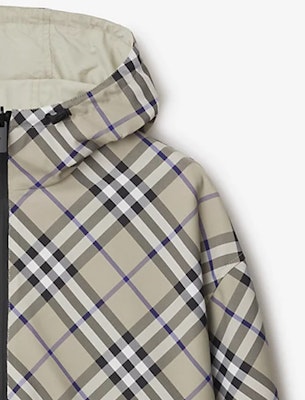 버버리 SS24 리버서블 체크 후드 집업 자켓 모스 그린 80872181 3