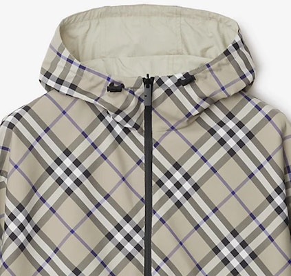 버버리 SS24 리버서블 체크 후드 집업 자켓 모스 그린 80872181 2