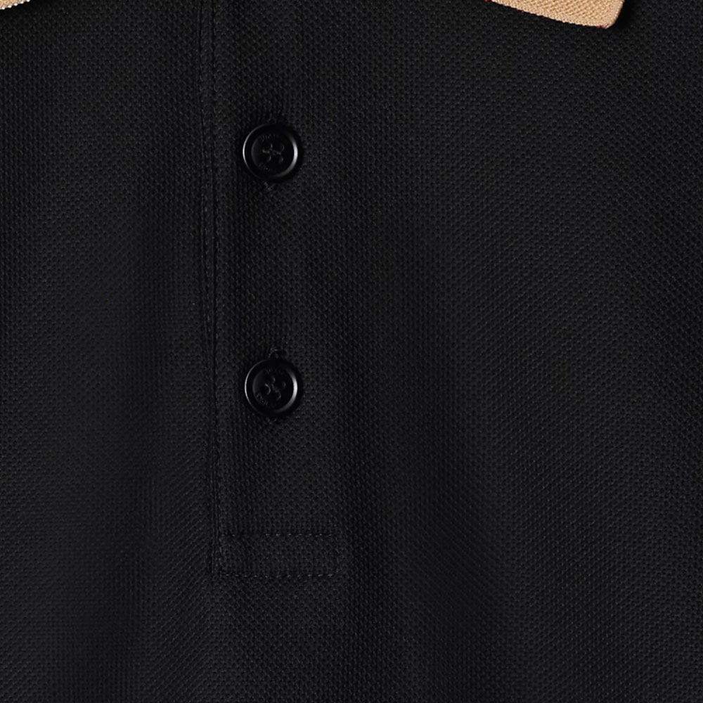 Sizing Burberry SS24  Ribbed Knit Long Sleeve Polo Shirt Black 80988121
