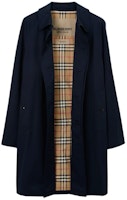 Burberry SS24 Solid Button-Up Collar Long Coat Navy Blue 80793951 Burberry SS24 Solid Button-Up Collar Long Coat Navy Blue 80793951