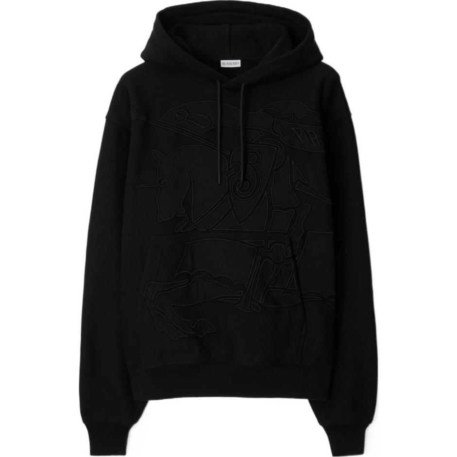 Order バーバリー SS24 無地 ドローストリングパーカー ブラック 80982141