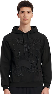 バーバリー SS24 無地 ドローストリングパーカー ブラック 80982141 Shop バーバリー SS24 無地 ドローストリングパーカー ブラック 80982141