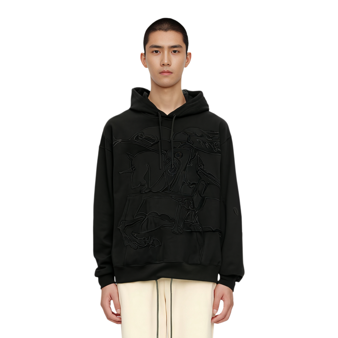 Purchase バーバリー SS24 無地 ドローストリングパーカー ブラック 80982141