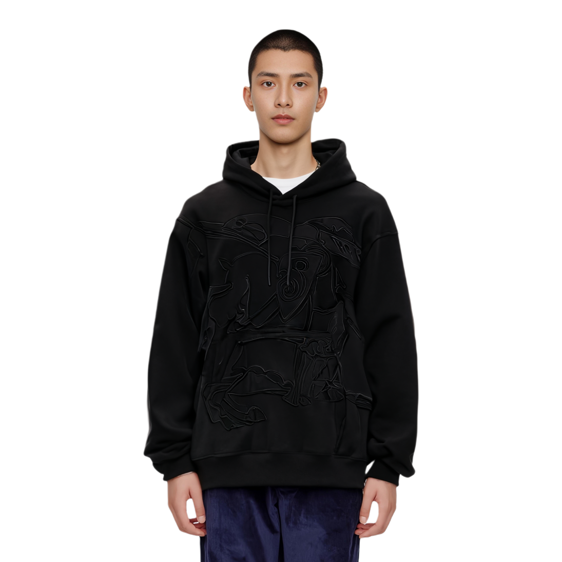 Details for バーバリー SS24 無地 ドローストリングパーカー ブラック 80982141