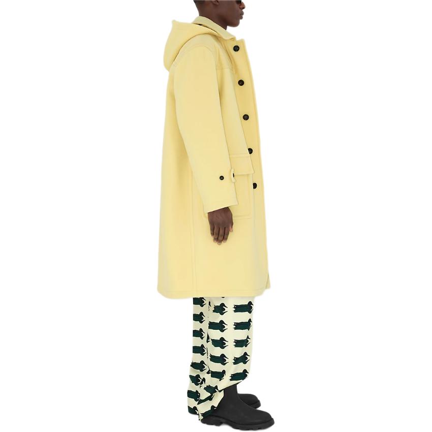 Details for Burberry SS24 Abrigo Duffel Sólido con Capucha Color Amarillo Daffodil 80825941