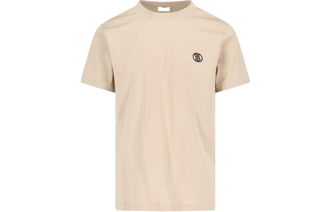 Burberry SS24  Solid Color Embroidered Logo Crew Neck T-Shirt Khaki. 80831131 圖 2