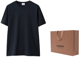 バーバリー SS24 無地 刺繍ロゴ クルーネック Tシャツ ネイビーブルー. 80843641 Shop バーバリー SS24 無地 刺繍ロゴ クルーネック Tシャツ ネイビーブルー. 80843641