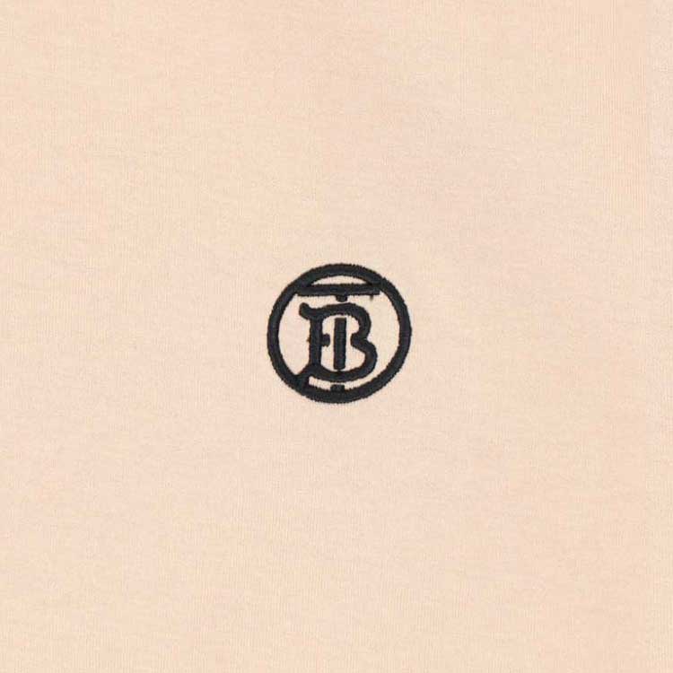 Burberry SS24  Solid Color Embroidered Logo Crew Neck T-Shirt Khaki. 80831131 圖 6