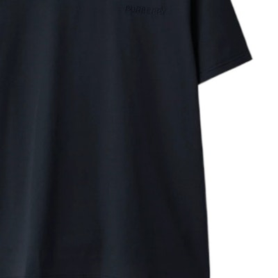 Burberry SS24 Baju-T Leher Bulat Navy Blue Logo Sulam Warna Solid. 80843641 Cheap Burberry SS24 Baju-T Leher Bulat Navy Blue Logo Sulam Warna Solid. 80843641
