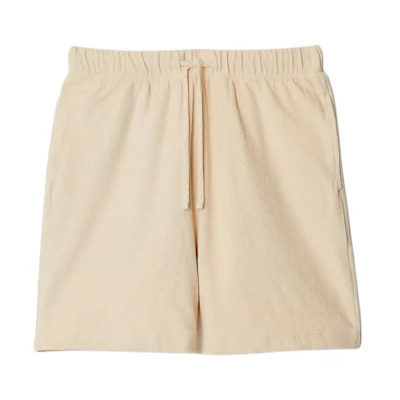 Burberry SS24 Solid Color Logo Mid-Waist Straight-Leg Drawstring Shorts. 80812391