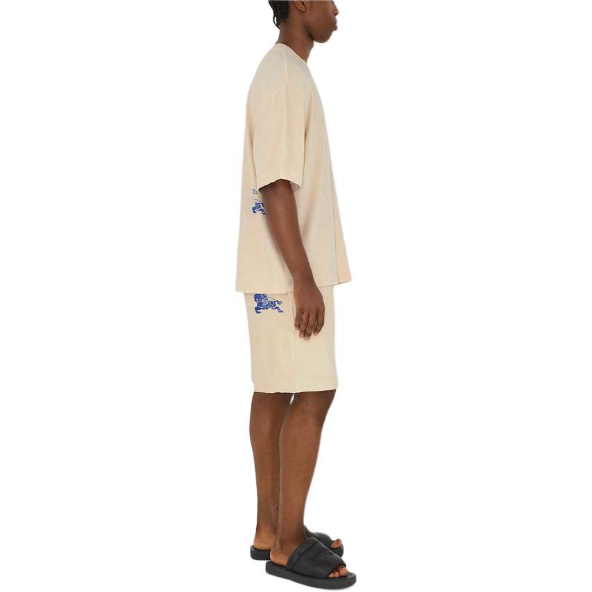 Burberry SS24  Solid Color Logo Mid-Waist Straight-Leg Drawstring Shorts. 80812391 圖 6