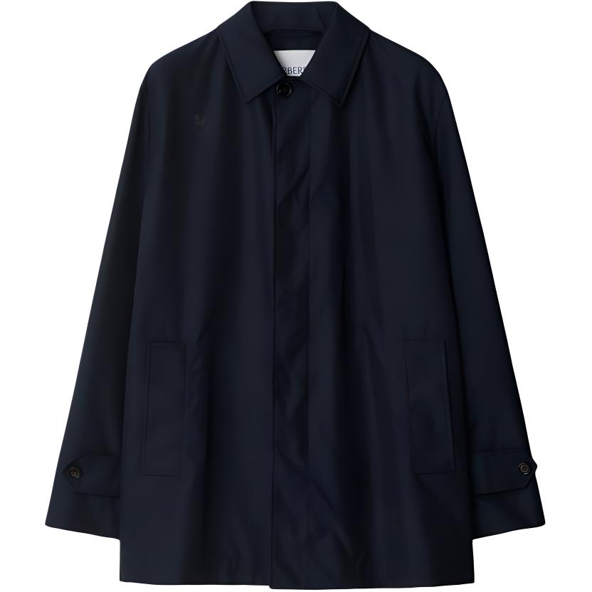 Burberry SS24  Solid Color Long Sleeve Button Jacket - Black 80918461