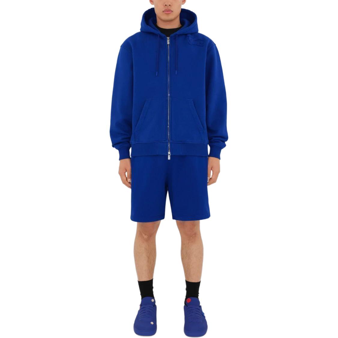 Purchase Sudadera con Cremallera Azul Burberry SS24 Color Sólido Patch. 80849821