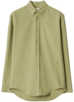 Burberry SS24 Solid Color Point Collar Long Sleeve Shirt Green 80823031 Burberry SS24 Solid Color Point Collar Long Sleeve Shirt Green 80823031