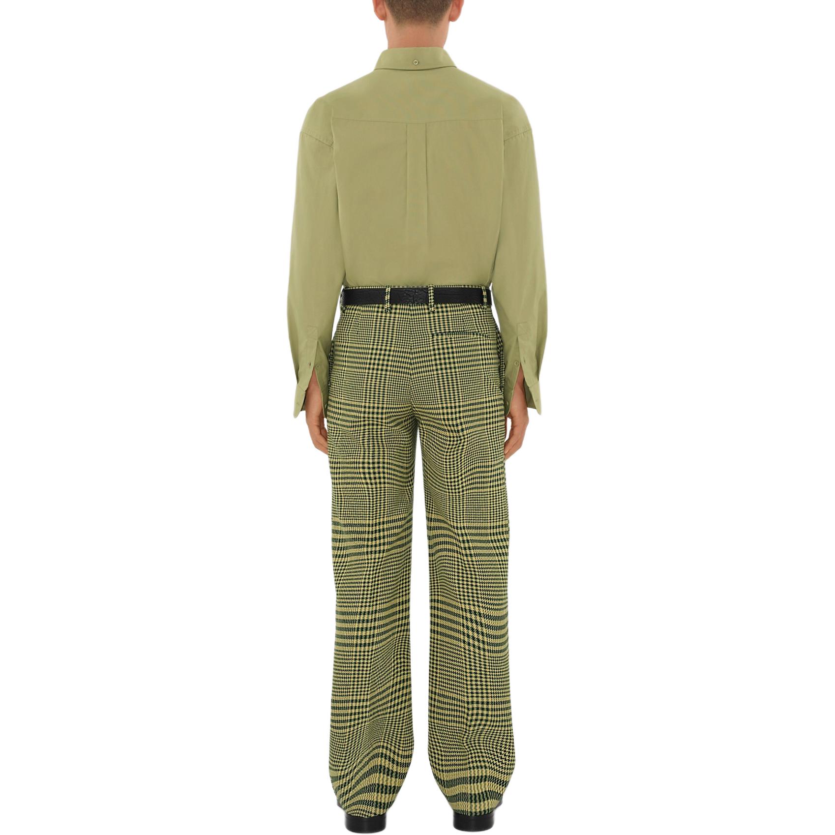 Purchase 버버리 SS24 솔리드 컬러 포인트 카라 그린 긴팔 셔츠 80823031