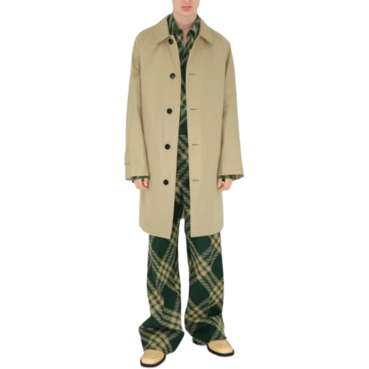 Shop Burberry SS24 Trench Coat Lengan Panjang Warna Solid Single-Breasted 80816821