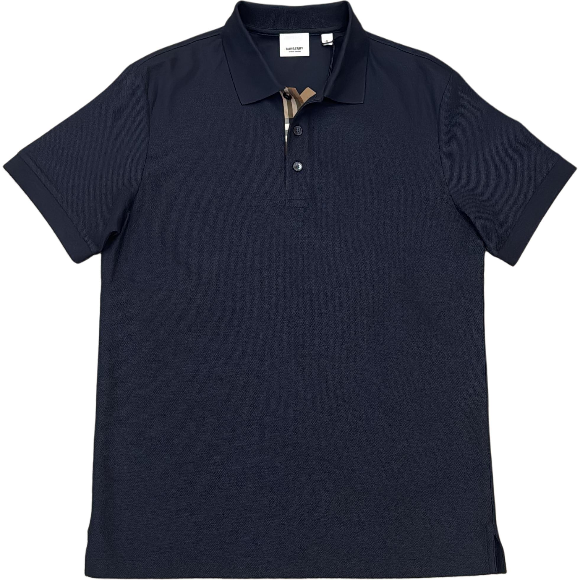 Burberry SS24  Solid Color Straight-Cut Short-Sleeve Polo Shirt Blue 80843991