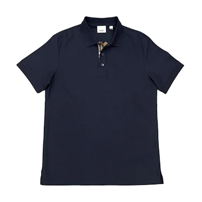 Burberry SS24 Solid Color Straight-Cut Short-Sleeve Polo Shirt Blue 80843991