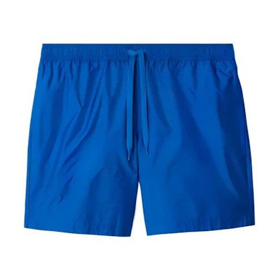 Burberry SS24 Solid Logo Casual Mid-Waist Shorts Canvas Blue. 80843221