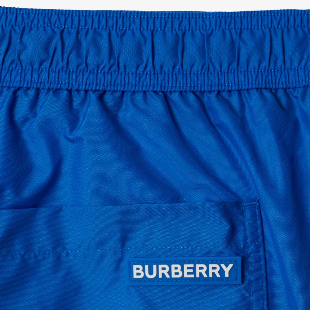 Purchase Burberry SS24  Solid Logo Casual Mid-Waist Shorts Canvas Blue. 80843221
