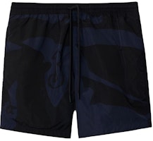 Burberry SS24 Solid Mid-Waist Straight-Leg Beach Shorts Navy Blue 80960331 Burberry SS24 Solid Mid-Waist Straight-Leg Beach Shorts Navy Blue 80960331